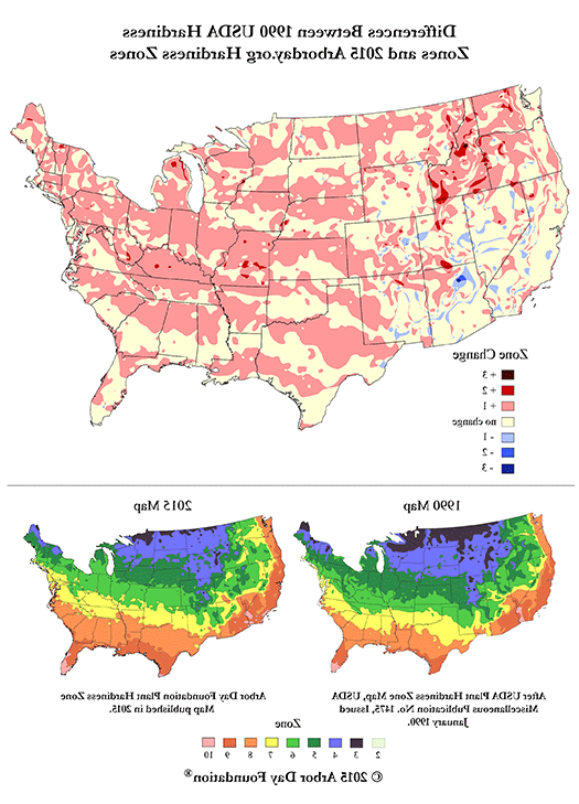 Differences between 1990 USDA hardiness zones and 2015 fc-daudenzell.com hardiness zones